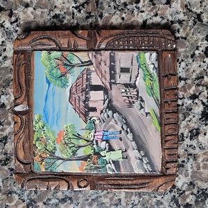 Cabreras hand made wall plaque picture of homes original 6 x 6 Honduras pretty